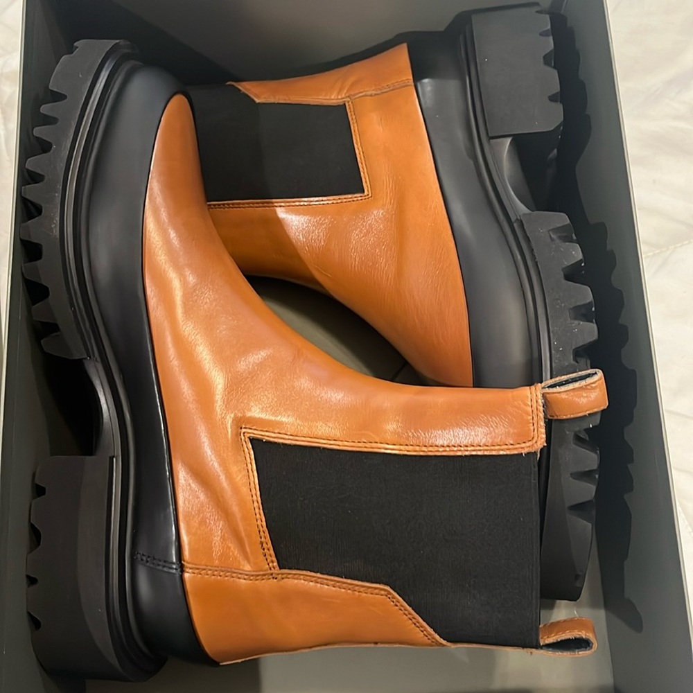 Brown (luggage) and black